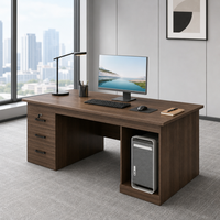Bureau de direction moderne et minimaliste 2026 avec chaise, style panneau bois, fabriqué en Chine