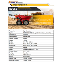 Spedizione Gratuita, Dumper Cingolato Mini 4x4 con Capacità di Carico 250kg/500kg/600kg, 4 Ruote, Autocaricante