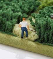 Tapis en mousse 3D QQ, motif forêt épaisse, fabriqué à la machine, esthétique Cottagecore, thème nature, lavable en machine, paysage vert, décoration intérieure