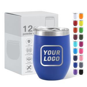 Custom Cocktails Egg Shaped Coffee Mug Stainless Steel Insulated Cups Powder Coating 12oz Stemless Wine <strong>Glass</strong> <strong>Tumbler</strong> with Lid - Product Image 1