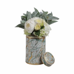 Vaso Decorativo in Ceramica con Coperchio, Elemento Moderno per Soggiorno, Camera da Letto, Ufficio, Esposizione su Scrivania, Vaso per Fiori, Arredamento Casa - Product Image 2