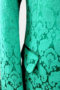 Abito da ballo classico da uomo da sposa smoking <span class=keywords><strong>verde</strong></span> <span class=keywords><strong>verde</strong></span> <span class=keywords><strong>verde</strong></span> damasco Tuxedo 3 pezzi abiti da uomo - Product Image 6