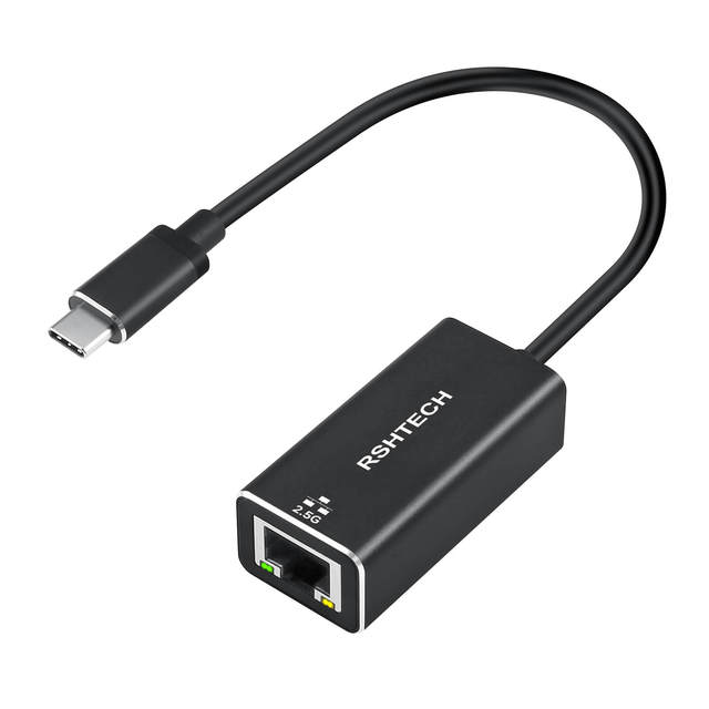 OTG Network Adapter Aluminium Wired USB Type C to Gigabit Ethernet RJ45 High Speed 2.5Gbps Network Card for PC Macbook Laptop