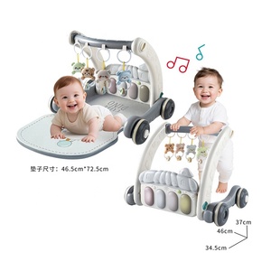 Andador Multifuncional <span class=keywords><strong>para</strong></span> Bebé 2 en 1 con Gimnasio de Actividades, Tapete de Juego, Piano de Pedal y Manta de Fitness, Tapete de Juego Portátil No Tóxico - Product Image 3