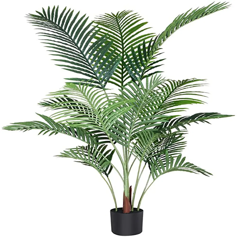 4.6 Feet Artificial Areca Palm Plant Fake Palm Tree mit 15 Trunks Fake Palm Tree mit 15 Trunks