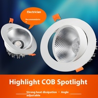 LED intégré COB haute luminosité anti-éblouissement 5W7W12W20W30W plafonnier commercial et domestique spot downlight