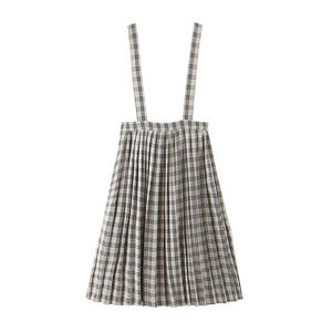 Falda Midi Plisada a Cuadros de Verano para Mujer Talla Grande N7534, Cintura Regular, Tejido de Algodón - Product Image 3