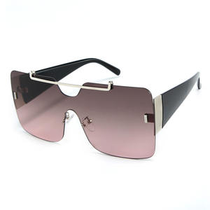 Lunettes de soleil carrées surdimensionnées de luxe pour hommes et femmes, avec logo personnalisé, dégradé, protection UV400, monture monobloc, nouvelle collection 2019 - Product Image 2