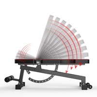 Banc de musculation pliable réglable en métal noir unisexe pour l'intérieur avec logo personnalisé pour la musculation et les haltères