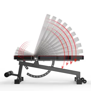 Banc de musculation réglable en métal noir avec <span class=keywords><strong>support</strong></span> pour <span class=keywords><strong>haltères</strong></span>, pliable pour une utilisation en intérieur, unisexe - Product Image 3