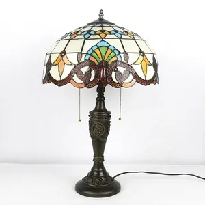 Высококачественная настольная лампа LongHuiJing в европейском стиле, 16 дюймов, в стиле барокко, настольная лампа Тиффани, настольные лампы в цветочек, сделано в Китае