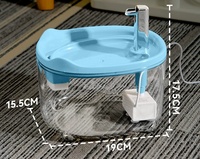 Fontaine à eau pour chat avec filtre cyclique 1,5 L, distributeur d'eau pour chien, distributeur intelligent d'eau pour animaux, accessoires pour animaux de compagnie