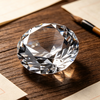 Boule de cristal transparente ornée de diamants, artisanat de haute qualité, décoration pour la maison et les mariages, bijou de comptoir, article très demandé