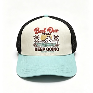 Custom Trucker <b>Hat</b> Mesh Sports Cap 3D Embroidery Daily Vitality Cap Breathable Mesh Back Adjustable Fit for <b>Summer</b> Outdoor - Product Image 1