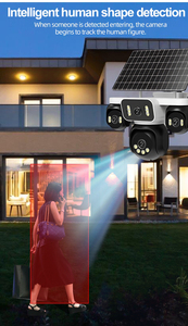 Fosvision Hieasy 8MP Aov 4G Năng Lượng Mặt Trời Hệ Thống An Ninh Máy Ảnh 4 Ống Kính Ngoài Trời Không Dây CCTV <span class=keywords><strong>PTZ</strong></span> IP Màu Tầm Nhìn Ban Đêm - Product Image 6