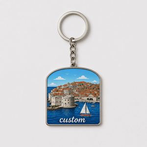 Fabricant sur mesure de porte-clés de haute qualité de Croatie, pendentifs repères côtiers, porte-clés souvenirs pour agences de voyage européennes - Product Image 2