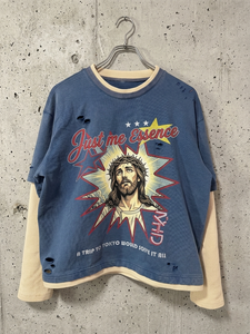 T-shirt décontracté streetwear personnalisé pour homme, coupe ample, grande taille, en coton, imprimé vintage, manches longues - Product Image 1