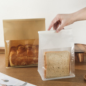 Lingjie bánh mì nướng và bánh mì đáy phẳng giấy đóng gói túi với cửa sổ rõ ràng bông túi giấy với dây cuộn niêm phong - Product Image 6