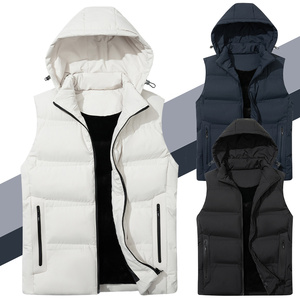 Chaqueta informal de algodón de alta calidad para hombre con capucha desmontable y cierre cálido ropa de calle de Color sólido para uso en invierno - Product Image 1