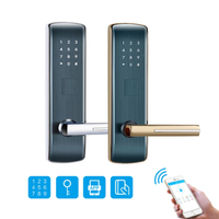 Cerradura Inteligente de Aleación de Zinc con RFID para Puertas de Hogares, Apartamentos y Oficinas, con Desbloqueo por Código, Tarjeta y Llave, de Bajo Consumo Energético