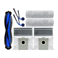 Kit de pièces de rechange pour Ecovacs T80 Pro Omni/ T80 Omni/ Yeedi M14 Plus : brosse principale, rouleau, tampon de serpillière, brosse latérale rotative, filtre HEPA, sac à poussière