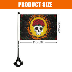 Banderas del Día de los Muertos en México, Bandera para Bicicleta, Banderas para Carreras de Bicicleta de Montaña, Impresas Digitalmente con Asta de Plástico con Tornillo - Product Image 2