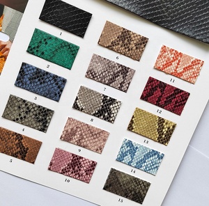 2023 New Design Snakeskin Printed <strong>PU</strong> Vinyl <strong>Leather</strong> Sheet for Handbags Shoes Crafts - Product Image 1