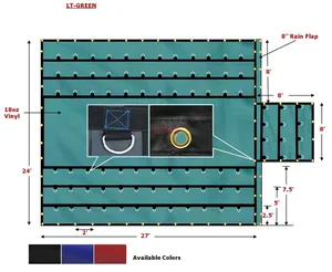 8 di goccia heavy duty vinyl rivestito tessuto dei paracadute flatbed legname tarp