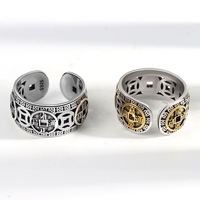 Anneaux Feng Shui chinois Pixiu vintage en zircon plaqué or, pièces de monnaie en cuivre argenté, amulette pour femmes et hommes, bijoux porte-bonheur pour la richesse