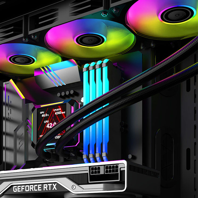 360 Water Cooling Radiator ARGB Light Effect 2.8 Inch IPS Smart Digital Display Liquid Cooler for Desktop Computer Processors