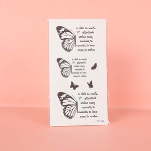 Autocollant de <span class=keywords><strong>tatouage</strong></span> papillon temporaire pour <span class=keywords><strong>femme</strong></span>, motif en papier pour application sur bras et corps avec impression par transfert à l'eau - Product Image 5