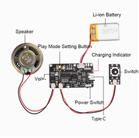 Module de lecture vocale Lecteur de musique MP3 téléchargeable par USB pour cartes de voeux et jouets