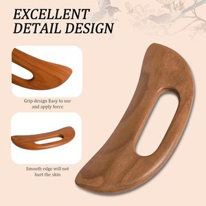 Hölzernes Cellulite-Massagegerät & Körper-<span class=keywords><strong>Gua</strong></span>-Sha-Werkzeug: Lymphdrainage, Linderung von Muskelermüdung für Frauen und Männer - Product Image 2
