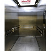 Ascenseur médical à cabine profonde en acier inoxydable, élévateur à traction, grand espace, transport de brancards, PVC, AC, charge 2000 kg