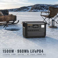 Station d'alimentation portable mobile 2400W 1920Wh avec batterie LiFePO4 et contrôle par application, support d'emballage pour l'exportation