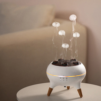 Diffuseur d'arômes ultrasonique multi-pulvérisation avec anneau de sortie, humidificateur de bureau à flamme, brume domestique, lumière sept couleurs, télécommande
