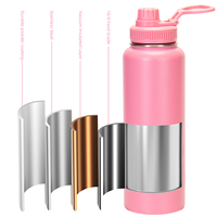 Bouteille d'eau isolée de 40oz à large ouverture avec logo Gym sous vide en verre en acier inoxydable pour le sport personnalisé