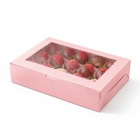 Boîtes de boulangerie roses en gros avec fenêtre transparente, boîtes à dessert personnalisées multi-tailles de qualité alimentaire pour beignets et pâtisseries