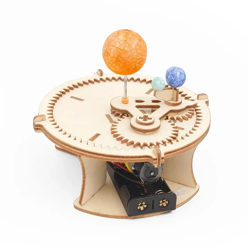 Teknologi DIY produksi kecil hari bulan instrumen tiga bola anak perakitan Puzzle alat bantu mengajar percobaan sains