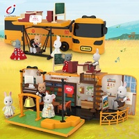 Jouets Maison de Poupées Chengji Koala Diary Town House, Bus Scolaire Déformable, Jouet Créatif de Shantou, Cadeau, Kit de Maison de Poupées Miniature