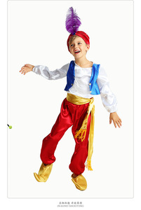 Costume de fête de carnaval moyen-orient <span class=keywords><strong>arabe</strong></span> garçon Aladdin lampe magique drame scène Performance Cosplay robe - Product Image 3