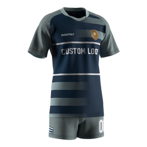 Ensemble de maillot et short de rugby pour homme de luxe, design respirant à col en V, séchage rapide - Product Image 3
