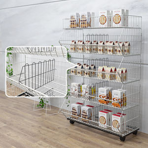 Kainice Étagère de rangement pour légumes de <span class=keywords><strong>cuisine</strong></span> à 5 niveaux de 500mm personnalisée Étagère métallique légère pour supermarché d'affichage au détail - Product Image 3