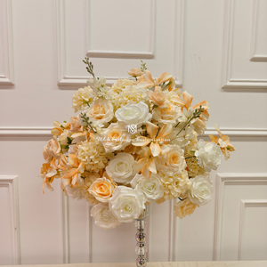 Arreglo de Rosas Artificiales en Forma de Bola, Adorno de Boda Hecho a Mano, Decoración de Mesa Naranja - Product Image 5