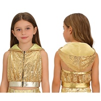 Traje de Baile para Niñas de 6 a 16 Años, Top Corto con Capucha para Práctica de Baile de Salón, Hip-Hop, Jazz, Ropa de Baile para Actuaciones, Clases de Baile, Espectáculos