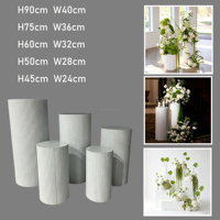Support à fleurs en métal blanc, simple, moderne et durable, base ondulée, support rond pour gâteaux et desserts, pour décorations de mariage, intérieur/extérieur