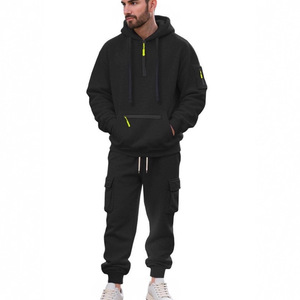 Cross-Border per il nuovo abbigliamento sportivo Casual da uomo in pile lavorato a maglia autunno inverno <span class=keywords><strong>felpa</strong></span> con cerniera Multi-tasca pantaloni <span class=keywords><strong>Cargo</strong></span> - Product Image 3