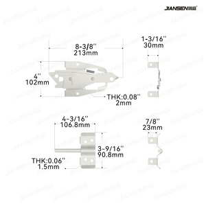 Loquet de portail à gravité en acier inoxydable, revêtement poudré blanc, auto-bloquant double face, usage léger, pour clôture, en stock local aux États-Unis - Product Image 3