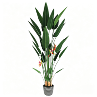 Arbre artificiel de fleurs d'oiseau de paradis avec des fleurs réalistes, crée une atmosphère tropicale vivante pour les espaces commerciaux