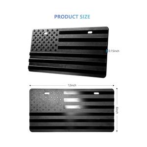 Op maat gemaakte, 3D-geëmbosseerde plastic kentekenplaat van 12*6 inch met Amerikaans vlagdesign voor patriottische presentatie - Product Image 2